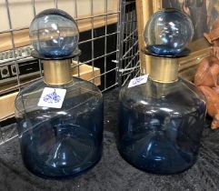 PAIR OF GLASS CHEMIST BOTTLES