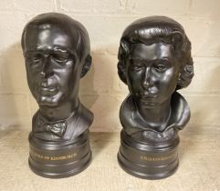 PAIR OF BUSTS OF QUEEN ELIZABETH 2 & DUKE OF EDINBURGH BY D.G