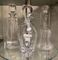 3 GLASS DECANTERS - A LALIQUE