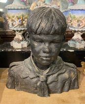 METAL BUST OF A BOY SCOUT