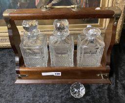 3 DECANTER TANTALUS - WITH KEY A/F
