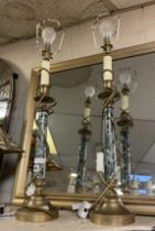 PAIR OF ONYX COLUMN LAMPS