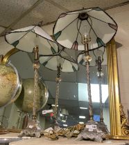 TALL PAIR OF TIFFANY STYLE TABLE LAMPS - 77 CMS (H) APPROX