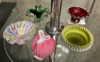 5 ART GLASS PIECES TO INCLUDE MURANO