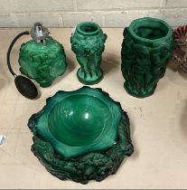 4 MALACHITE ITEMS