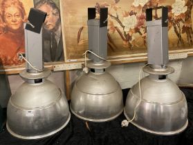3 LARGE INDUSTRIAL HANGING LIGHTS A/F