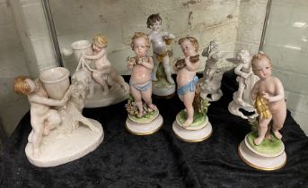 COLLECTION OF CHERUB FIGURES