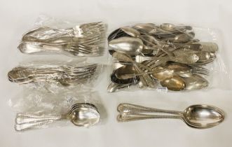 LARGE COLLECTION OF H/M SILVER CUTLERY - SOME GEORGIAN 3072G APPROX