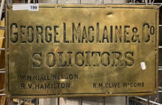 BRASS SOLICITORS SIGN 30CM X 50CM