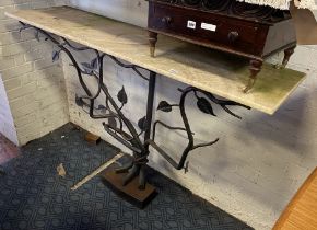 METAL & MARBLE HALL TABLE