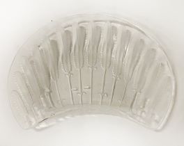 SIGNED LALIQUE FEATHER PLATE