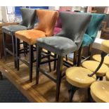 SET OF 7 HIGH STOOLS MIXED COLOURS