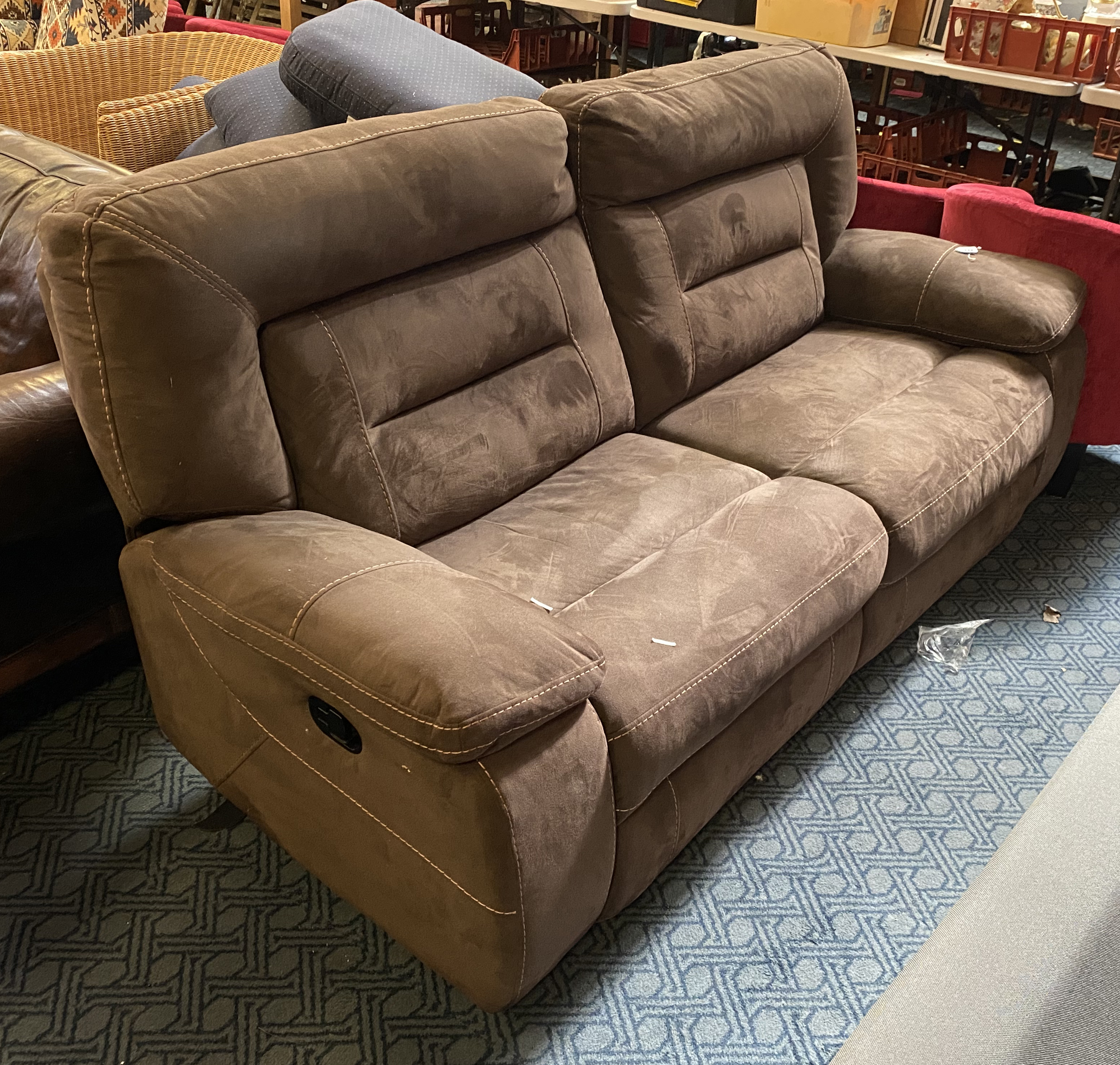 3 SEATER SUEDE RECLINER SOFA