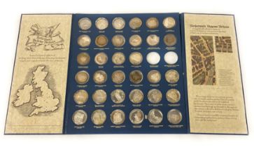 BETJEMANS BYGONE BRITAIN - A COLLECTION OF SILVER COMMEMORATIVE COINS (INCOMPLETE)