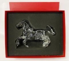 BACCARAT GLASS HORSE FIGURE IN BOX WITH PAPERWORK