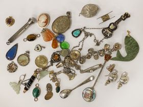 INTERESTING COLLECTION OF SILVER & OTHER ITEMS