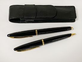 1 X 18CT GOLD NIBBED WATERMAN PEN WITH ANOTHER WATERMAN BALLPOINT