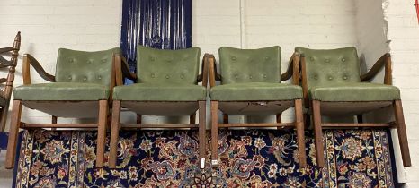 SET OF 4 SOLID OAK ARMCHAIRS - 1940S