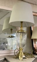 BRASS & GLASS TABLE LAMP