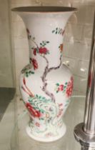 CHINESE 19TH CENTURY FAMILLE ROSE VASE - EARLY - BEEN RESTORED