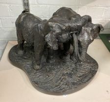 BRONZED ELEPHANT SCULPTURE 27CMS (H) APPROX