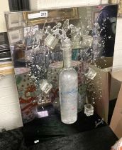 BOTTLE OF VODKA WITH SWAROVSKI CRYSTAL, SIGNED 70CM X 50CM