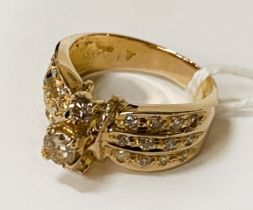 18CT GOLD DIAMOND RING SIZE K/L - 6 GRAMS APPROX