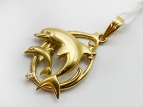 9CT GOLD DOLPHIN PENDANT - 4 GRAMS APPROX