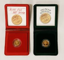 1980 PROOF SOVEREIGN & HALF SOVEREIGN - CASED