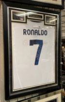 REAL MADRID SHIRT - RONALDO - SIGNED WITH C.O.A 82 X 60CM