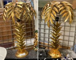 PAIR OF PALM TREE TABLE LAMPS