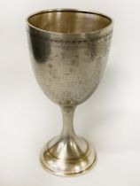 HM SILVER GOBLET INSCRIBED ''CHALLENGE CUP WINNER'' A/F 9 IMP OZS APPROX