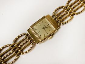 9CT GOLD LADIES LONGINES WATCH - 30.2 GRAMS TOTAL WEIGHT