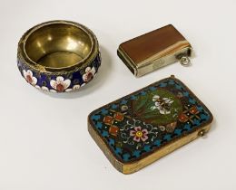 QTY OF SMALL TRINKET BOXES - MOSTLY CLOISONNE