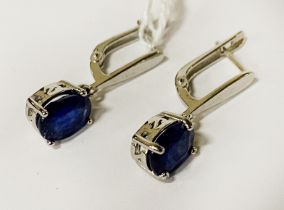 SAPPHIRE LEVER BACK EARRINGS