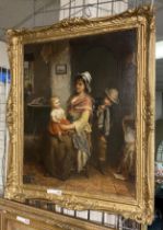 JAMES COLE (FL1856-1885) OIL ON CANVAS ''PEEK-A-BOO'' SIGNED 60CM X 96CM