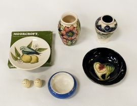 COLLECTION OF MOORCROFT VASES & DISHES ETC