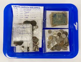 SELECTION OF FOREIGN COINS INCLUDING SOME SILVER - WORTH CHECKING