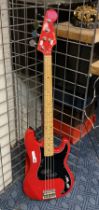 VULCAN KOREAN RED BASE GUITAR WITH STRAP