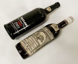 1964 VINO SPANNA CAMPI RAVOLI BOTTLE OF RED WINE & A 1981 TAYLORS PORT