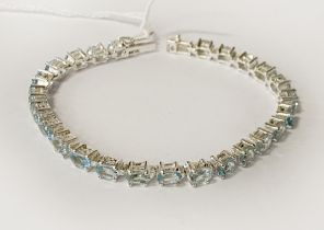 STERLING SILVER AQUAMARINE BRACELET