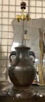 BRONZE ORIENTAL LAMP - APPROX 72 CMS H