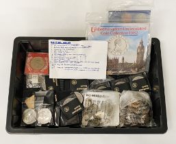 SELECTION OF VARIOUS BRITISH COINS INCLUDING QUEEN VICTORIA 1896 CROWN & SOME SILVER COINS