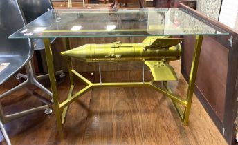 GLASS TOP ROCKET TABLE