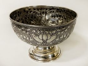 HM SILVER BIRMINGHAM RAISED BOWL - APPROX 19 OZ - 15 CMS (H) APPROX