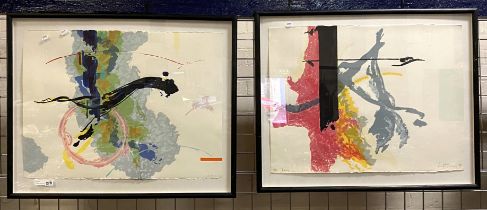 2 FRAMED, SIGNED & DATED ABSTRACT PRINTS