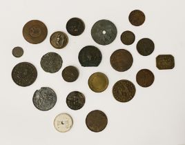 VARIOUS OLD COINS & TOKENS