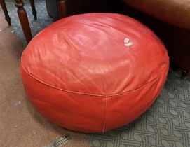 LARGE RED LEATHER CUSHION/SEAT