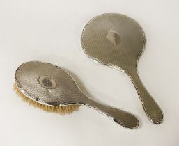 SILVER DRESSING MIRROR & BRUSH