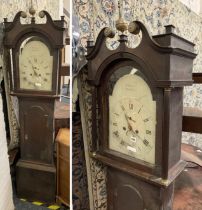 PINE/OAK GRANDFATHER CLOCK - T. GAMMON - HEREFORD